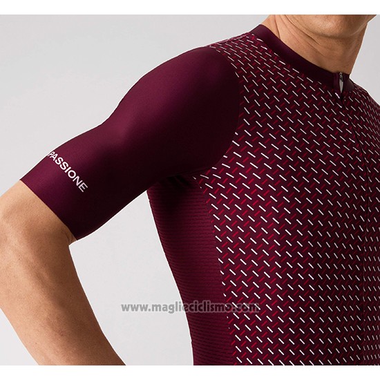 2019 Abbigliamento Ciclismo La Passione Rosso Manica Corta e Salopette